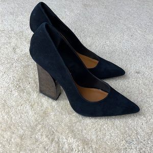 H by Halston black suede heel in size 8.5